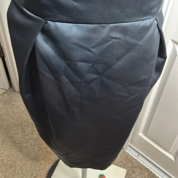 Badgley Mischka Strapless Charcoal Dress with Bow B0003 Smoke 16 - Picture 3 of 8